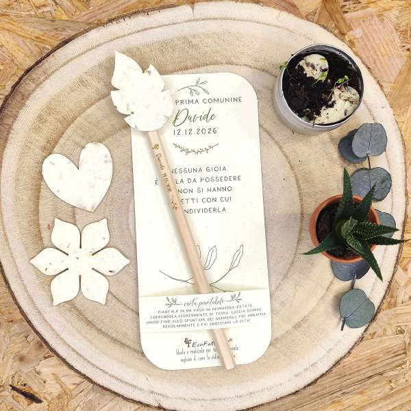 Segnalibro con matita piantabile FANTASY GREEN